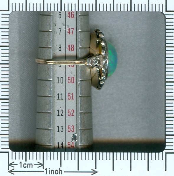 Vintage opal engagement ring diamonds setting (image 5 of 9)